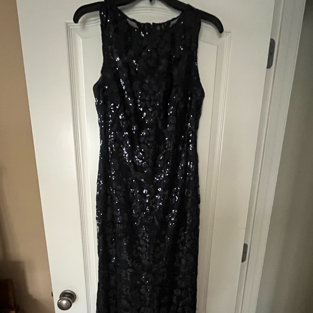 Mother of the bride beaded dress in Navy. Worn once at my daughter’s wedding.